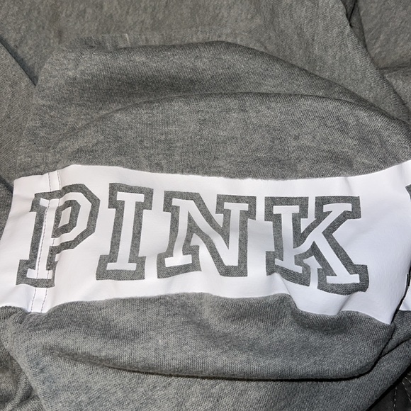 Victoria’s Secret Pink Nation Gray Hoodie Sweatshirt Top - Picture 6 of 11